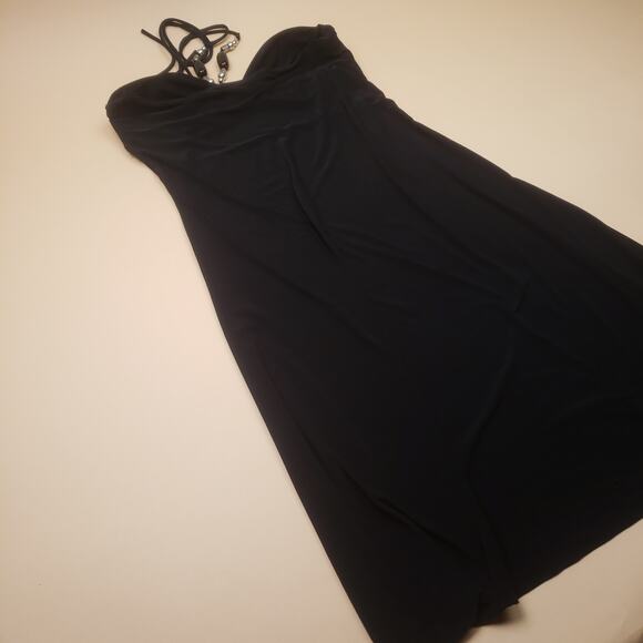 Vintage Sparkling Stars y2k Black Halter Summer Dress - Picture 7 of 8
